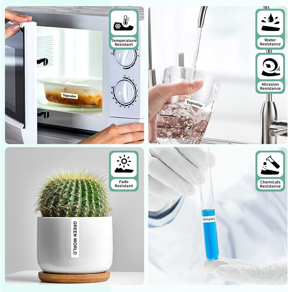 6-Pack Tze 18mm 0.7" Laminated White Compatible for Brother Tze-241 Tze241 Tz-241 Tz241 3/4 Inch Black on White Tz Label Tape 18mm for P Touch Label Maker PTD410 PTD400 PTD610BT PTD600 PTD460