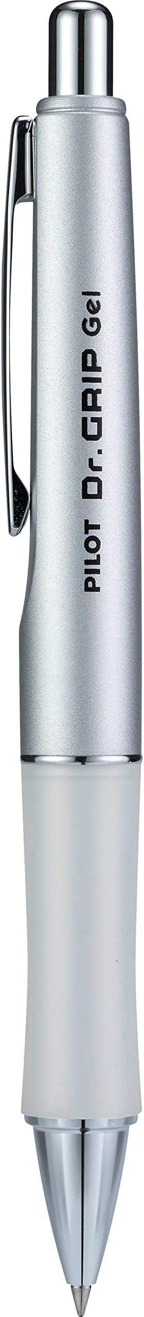 PILOT Dr. Grip Limited Refillable & Retractable Gel Ink Rolling Ball Pen, Fine Point, Metallic Platinum Barrel, Black Ink, Single Pen (36272)