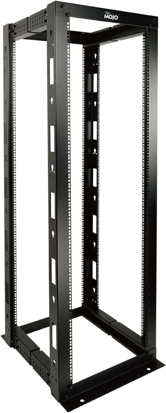38U Open Frame Server Rack,4-Post Adjustable Depth 23.6 inch-39.3 inch Frame Rack,Professional It Rack for 19 inch Computer/AV/Data/IT Equipment,Square Hole