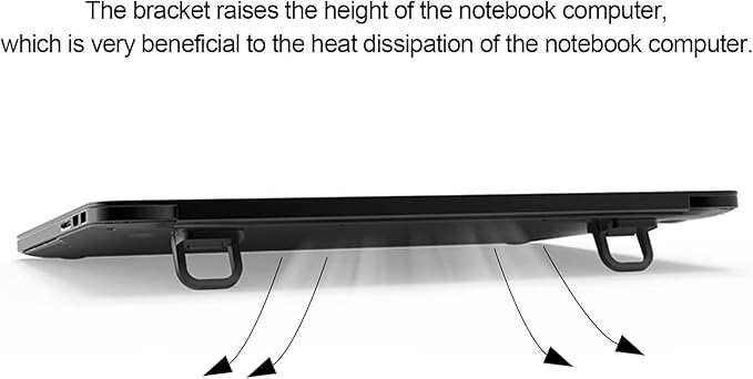 2Pcs Self-Adhesive Keyboard Stand for Desk, Portable Laptop Kickstand, Adjustable Laptop Stand Riser Feet Aluminum Stable for MacBook, 10-18" Laptop, iPad(Black)