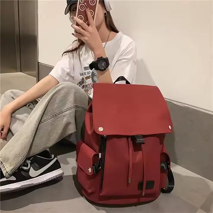 Flip Design Laptop Backpack, Waterproof and Shockproof, Daily Travel Backpack, Reddish Brown