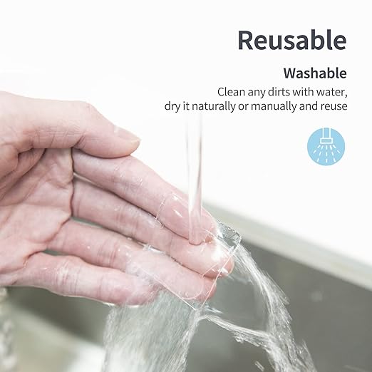 Art3d 96 Pieces 1.2 x 1.2in. Square Nano Double-Sided Transparent Tape Sticker, Removable Heavy Duty Clear Mounting Tape for Wall Hanging