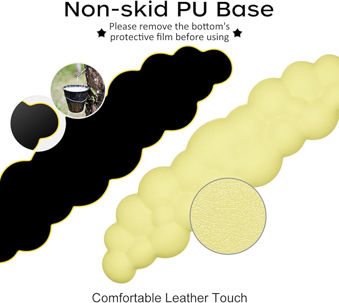 JIKIOU Upgrade Leather Cloud Keyboard Wrist Rest, Cloud Wrist Rest with Non-Slip PU Base, Comfortable Memory Foam Wrist Rest for Computer Laptop Mac Gaming Office and Pain Relief Christmas Wish Gift