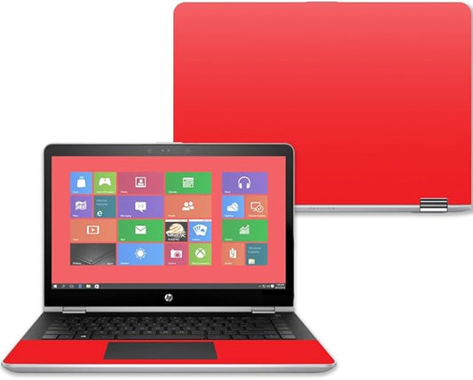 MightySkins Skin Compatible with HP Pavilion x360 15" (2017) - Solid Red | Protective, Durable, and Unique Vinyl Decal wrap Cover | Easy to Apply, Remove, and Change Styles | Made in The USA