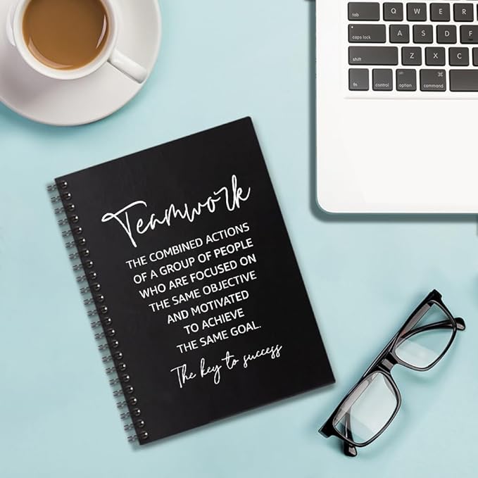Teamwork 160 Blank Pages Spiral Notebook, Team Notebooks for Employees, New Job Gifts Promotion Gifts, Teamwork Gifts for Coworkers, Team Gifts for Staff, Office Team Work Gifts for Colleague D
