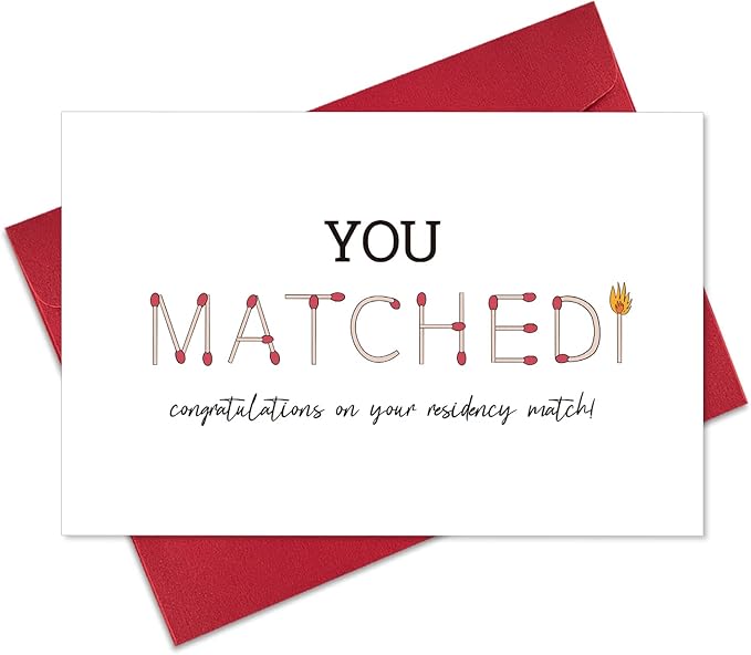 Ogeby Funny Match Day Congrats Card Gifts, Match Day Residency Card Gifts for Him Her, Medical School You Matched Card