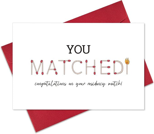 Ogeby Funny Match Day Congrats Card Gifts, Match Day Residency Card Gifts for Him Her, Medical School You Matched Card