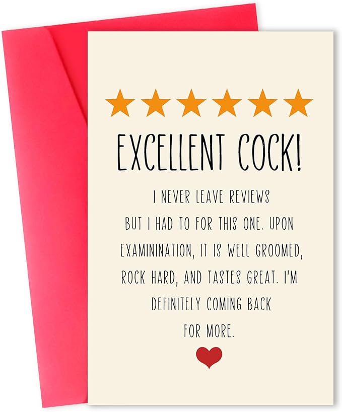 Funny Birthday Card for Husband from Wife, Humor 5-Star Greeting Card for Men, Birthday Gift for Him, Unique Birthday Decorations & Gifts for Men, Valentines Day Cards