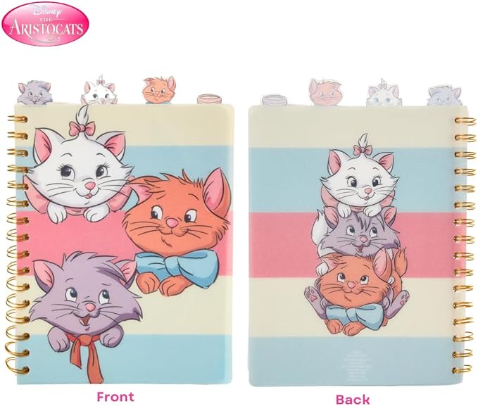Innovative Designs Disney The Aristocats Tab Journal Notebook for Kids, Spiral Bound, 96 Lined Pages, 8 x 7 inches