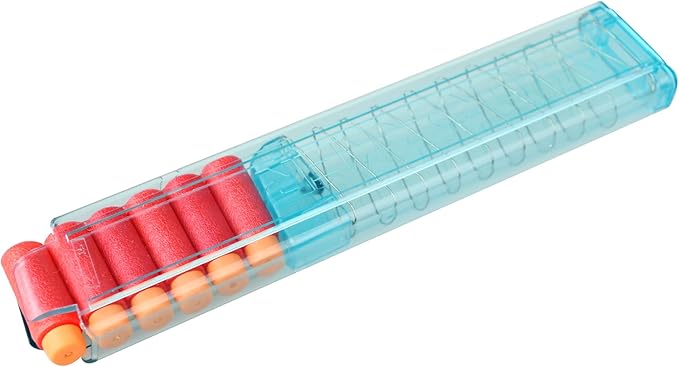 WORKER 15 Round Mini Slanted Talon Mag Quick Reload Clid Compatible Nightingale Blaster Only (Not Compatible with 18 Slanted Talon Mag) Blue Transparent