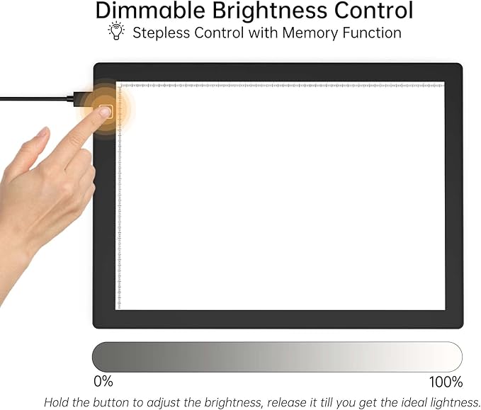 JHFart Magnetic Slide Viewer Light Box 5600K 12”x8” Ultra-Thin Adjustable Brightness Backlight for Slides and Film Negative Scanning
