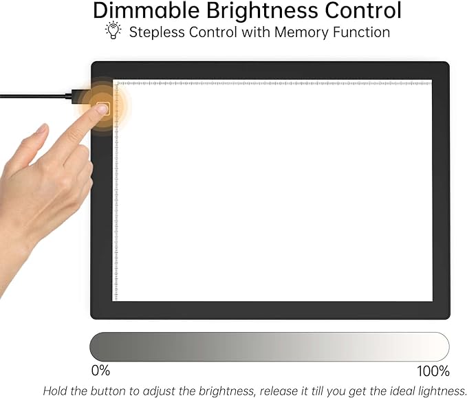 Slide Viewer Light Box 5600K 12”x8” Ultra-Thin Adjustable Brightness Backlight for Slides and Film Negative Scanning