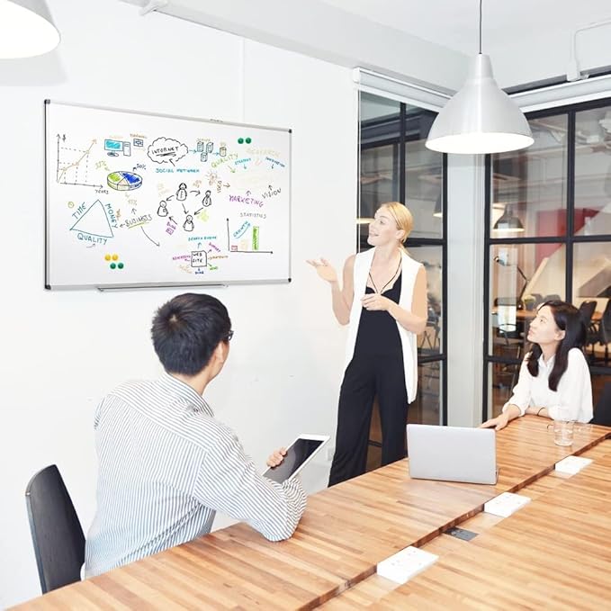 XIWODE Magnetic Dry Erase Board 24x36 Inches, Aluminum Frame Whiteboard for Wall, Durable Writing Surface for Office, Classroom & Home Use