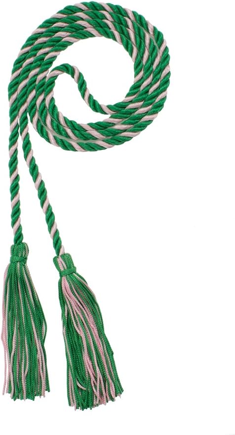Tassel Depot Graduation Honor Cord - Kelly/LT Pink - Every School Color Available - Made in USA