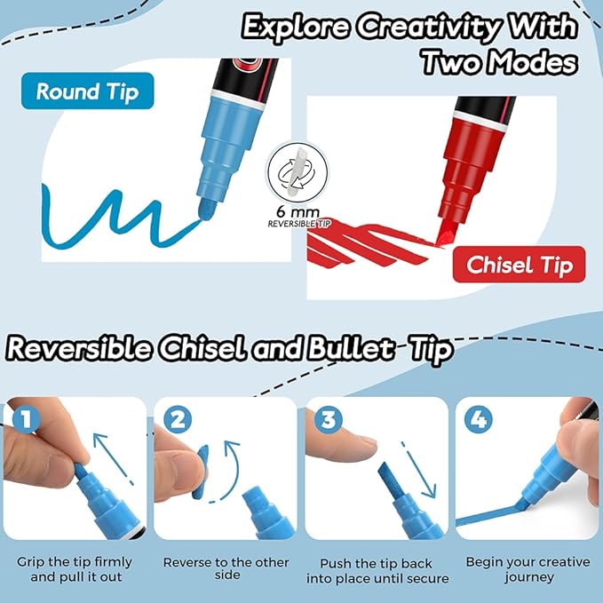 8 Pack Liquid Chalk Markers,Dry Erase Markers & Window Markers for Blackboards,Chalkboard Menu Board & Glass Car Window