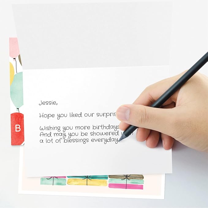 Watercolor Bulk Birthday Cards Assortment – 48pc Bulk Happy Day sheets with Envelopes Box Set – Assorted Blank Celebration Sheets for Women, Men, and Kids in a Boxed flyers Pack