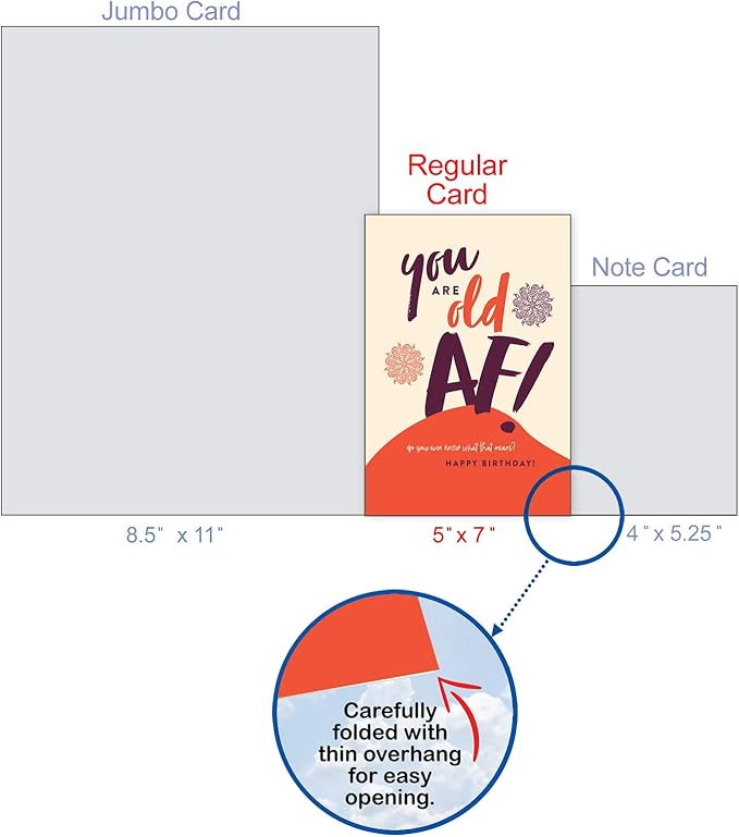 NobleWorks - 1 Sassy Happy Birthday Card Funny - Hilarious Grown-Up Card for Women, Wife, Stationery Humor - Old AF C6398BDG