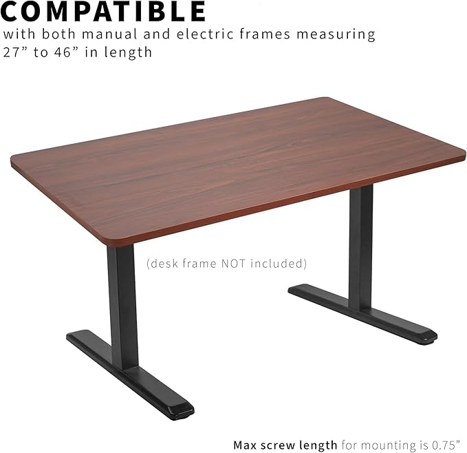VIVO Universal 48 x 30 inch Solid One-Piece Table Top for Standard and Sit to Stand Height Adjustable Home and Office Desk Frames, Dark Walnut, DESK-TOP48-30D