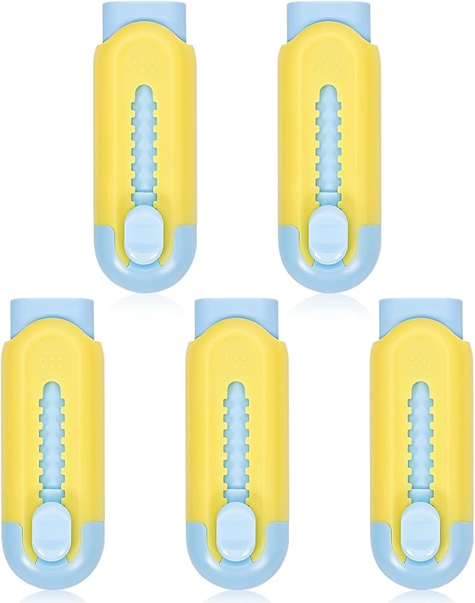 Pencil Erasers, Retractable Erasers for Pencils - Blue Yellow, Pack of 5