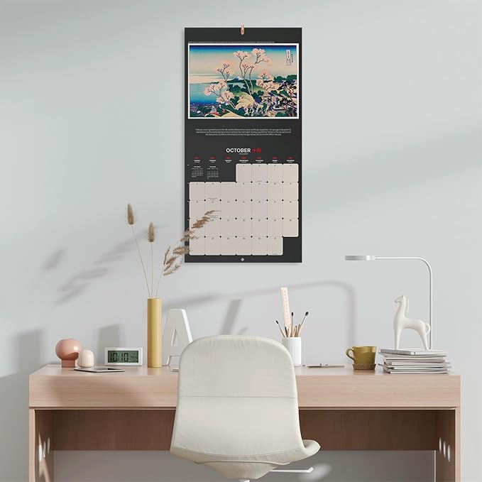 Official Japanese Art Hokusai Wall Calendar 2025 12" x 12" FSC® Plastic Free - Starts Week On Sunday | Square Wall Calendar 2025 | Family Planner Calendar 2025 | Japan Calendar 2025 | Japanese Gifts | Japanese Calendar 2025