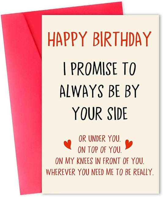 Funny Birthday Card for Him, Romantic Birthday Gift for Husband, Boyfriend, Fiance, Naughty Greeting Card for Men, 5x7 Inch with Envelope
