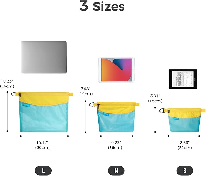 pack all Water-resistant Material Zipper Pouch, Mesh Zipper Bag for Storage, Travel, Office (Medium, Blue)