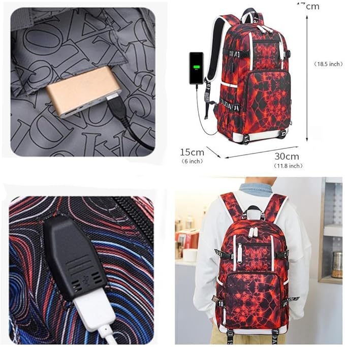 Soccer Superstar M-essi-10 Multifunctional Laptop Backpack Teenage Travel Backpack Fans Schoolbag (E)