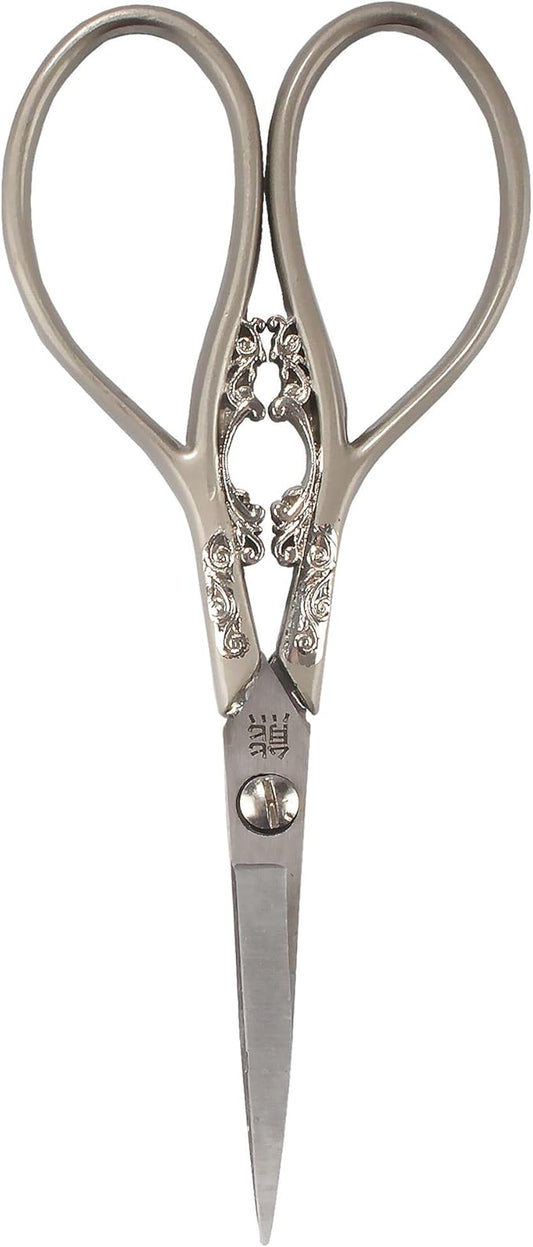 JubileeYarn Scrollwork Embroidery Craft Scissors - Brushed Nickel - 1 Scissor