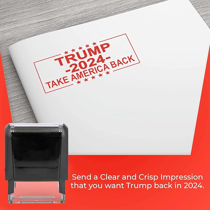 Trump 2024 Sticker - American Political Rubber Stamp with Ink Pads for Rubber Stamps- Rubber Stamps Custom, Rubber Stamps, Red Ink - Patriotic Trump Imprint