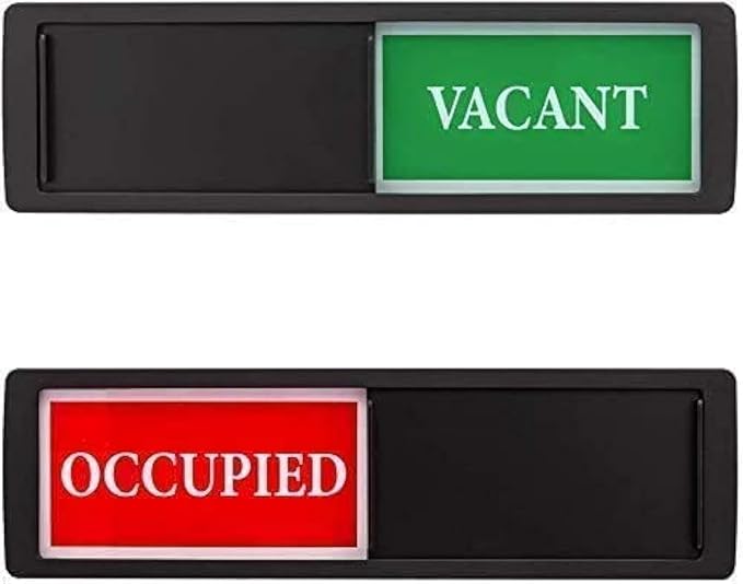 Vacant Occupied Office Sign, Occupied Sign for Bathroom Door, Privacy Sign for Home Restroom Conference Room, Occupied Vacant Sign for Restaurant Hotel Hospital, 7'' x 2'' - Black