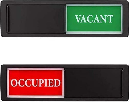 Vacant Occupied Office Sign, Occupied Sign for Bathroom Door, Privacy Sign for Home Restroom Conference Room, Occupied Vacant Sign for Restaurant Hotel Hospital, 7'' x 2'' - Black