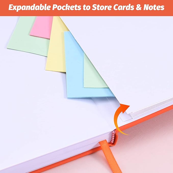 SUIN Hardcover-Journal-Notebooks, A5 Lined Journals Notebook for Writing 200 Pages, 8.2 x 5.5 inch, Classic Ruled Notebooks for Work/Travel/College (Orange- 1 Pack)