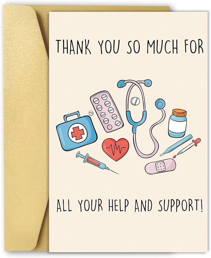 OJsensai Funny Thank You Card for Doctor Nurse, Cute Nursing Preceptor Gifts, Medical Staff Appreciation, Doctor Day for Him her