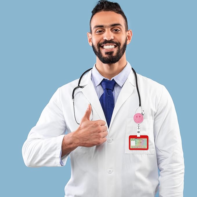 NACHLYNN 8 Pcs Valentine's Day Felt Retractable Badge Reels Cute Felt Nurse Badge Reel Holders Name ID Accessories with Retractable Cord for Teacher Student Nurses Gifts