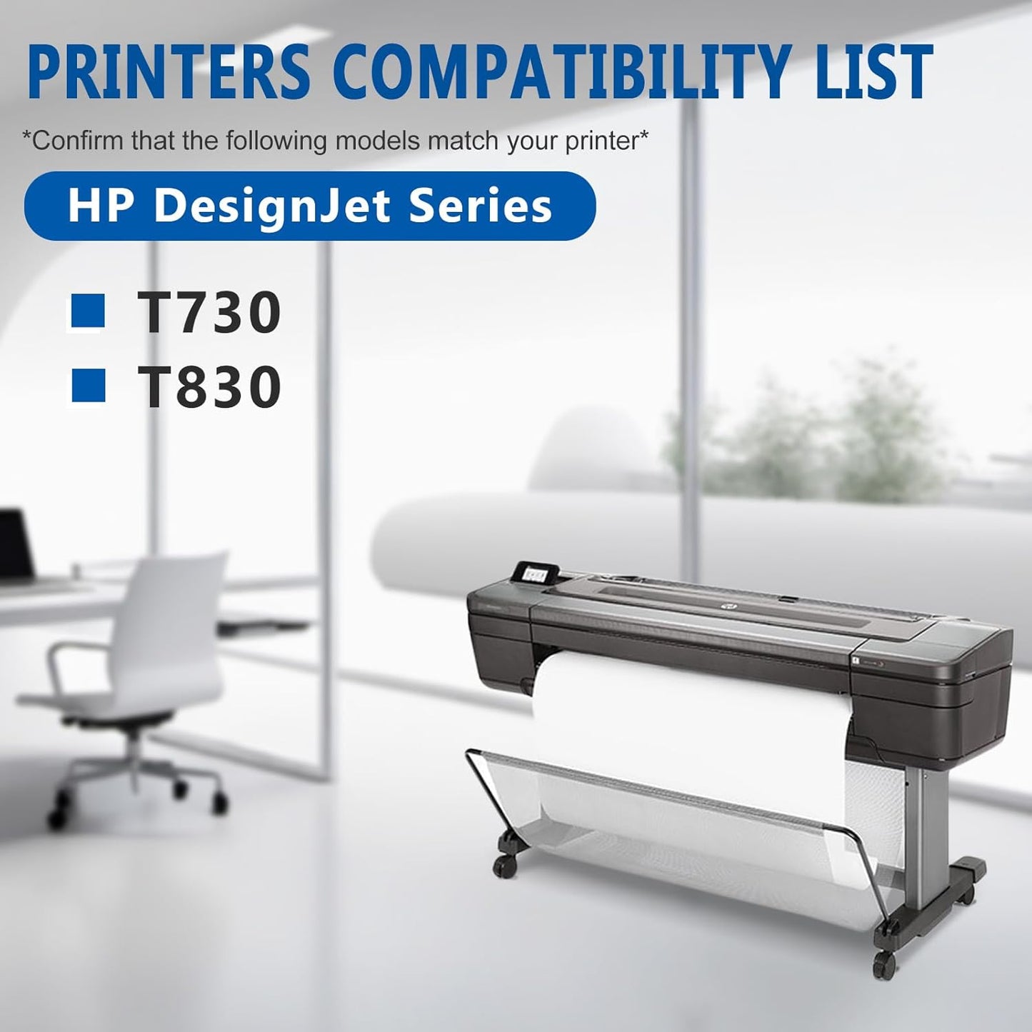 HPQ 728 Ink Cartridge 130ml Compatible with DesignJet T730 T830 MFP Large Format Plotter Printers (F9K16A) (Yellow)