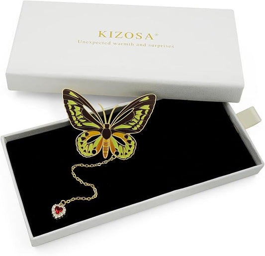 Butterfly Bookmarks for Women,Metal Bookmark,Unique Gifts Book Markers for Women Book Lovers,Teacher Appreciation Gifts,Valentine Mother's Day Christmas New Year Birthday Gift (05-Green)