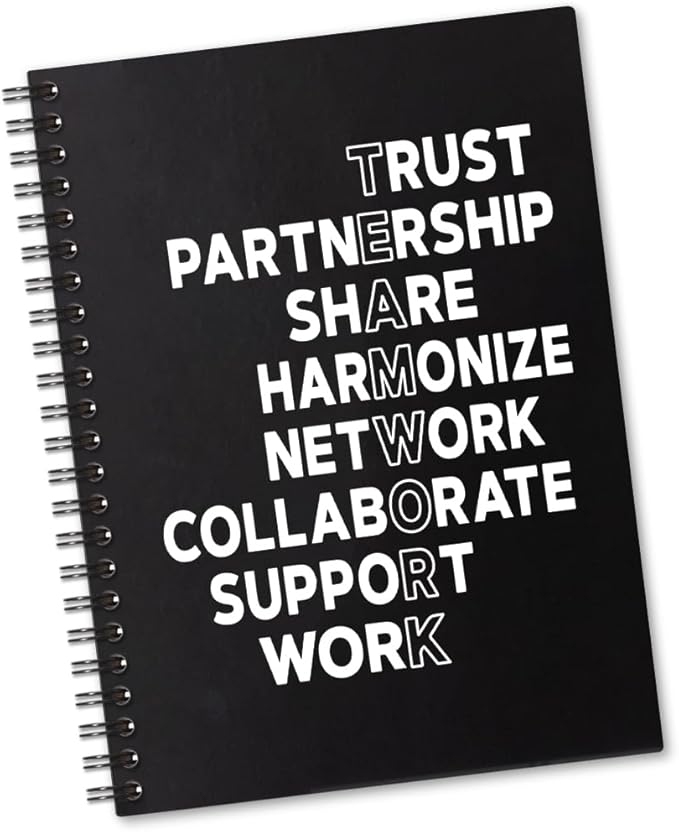 Teamwork 160 Blank Pages Spiral Notebook, Team Notebooks for Employees, Job Promotion Gifts, Teamwork Gifts for Coworkers, Office Team Work Gifts for Colleague, Team Gifts for Staff C