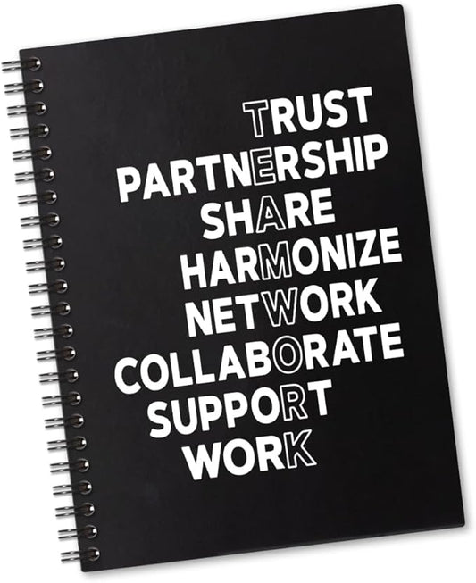 Teamwork 160 Blank Pages Spiral Notebook, Team Notebooks for Employees, Job Promotion Gifts, Teamwork Gifts for Coworkers, Office Team Work Gifts for Colleague, Team Gifts for Staff C