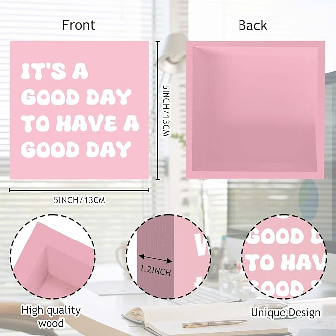Pink Desk Accessories for Women Office Pink Gifts for Women Pink Office Supplies for Desk Women Positive Office Decor Cute Desk Accessories Motivational Gifts for Women Coworker Friends