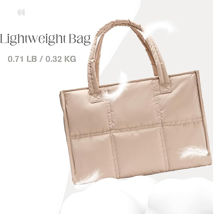 Puffer Bag Large Tote Bag For Women Work Bag Quilted Tote Bag For Women Work Bags For Women Tote Professional Up to 17"