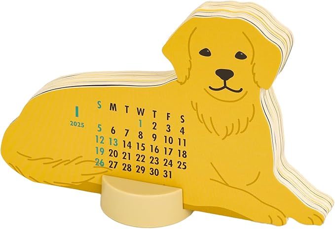 Greeting Life 2025 Calendar Animal Die Cut Retriever Tabletop C-1634-ET