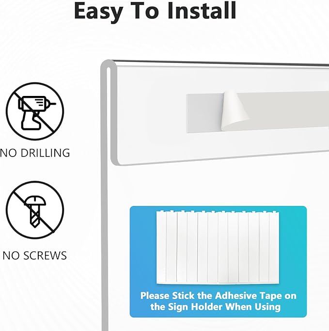 MaxGear Acrylic Sign Holder 5x7, Clear Plastic Wall Mount Sign Holder with Double-Sided Tape, Acrylic Picture Frame Flyer Paper Document Holder Acrylic Wall Frame for Home, Office, Restaurant, 6 Pack