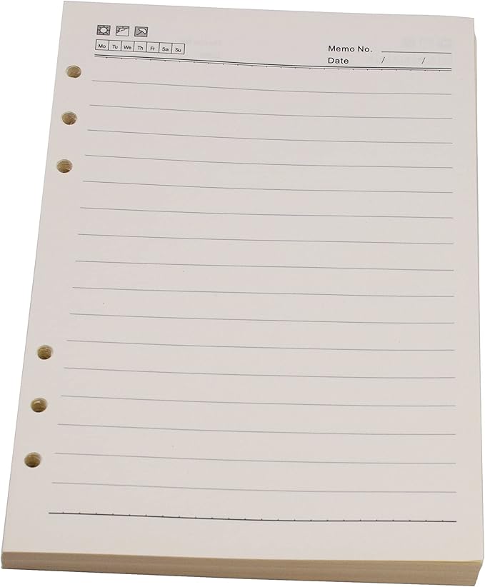 SAYEEC A5 Refill Paper Loose Leaf Lined Paper for A5 Planner Organizer, 80 Sheets 6 Holes Ring Binder Planner for Journals Notebooks Diaries Inserts (3 Pack Refillable Paper)