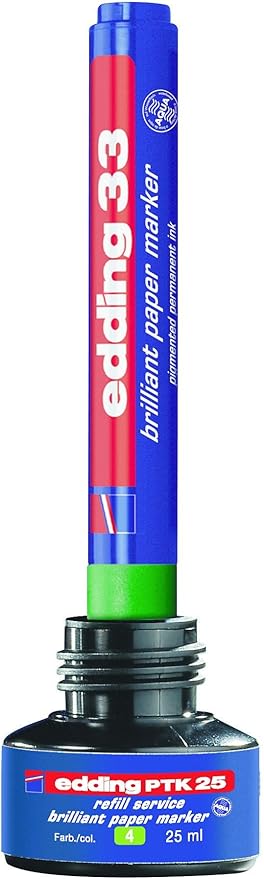 edding 33 brilliant paper marker - yellow - 1 waterproof permanent marker - chisel nib 1-5 mm - vibrant colours - lightfast marking on paper, card, cardboard, plastic, metal and glass