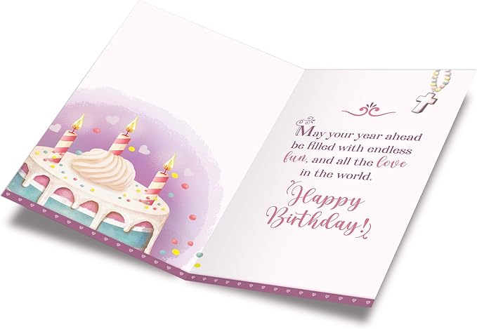 Prime Greetings Religious Birthday Card For Granddaughter, Made in America, Eco-Friendly, Thick Card Stock with Premium Envelope 5in x 7.75in, Packaged in Protective Mailer