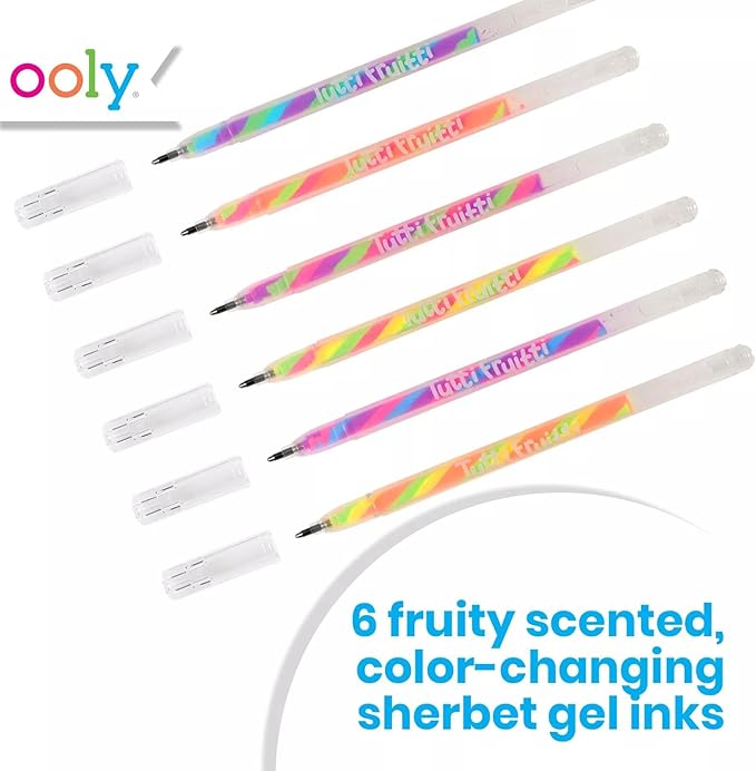 Ooly Scented Tutti Fruitti Color Changing Gel Pens Set of 6-1.00mm NIB, Easter Activities for Kids, Color Changing as you Write, Pens for Kids, Adults, Art and Stationery Supplies