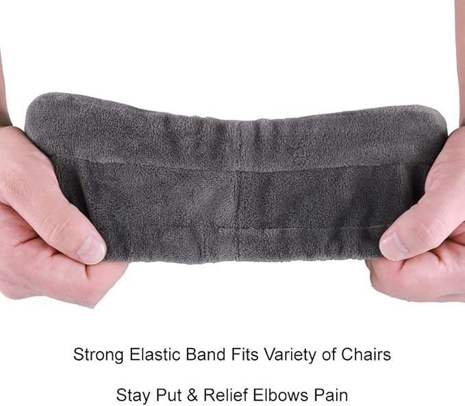 Aloudy Ergonomic Memory Foam Office Chair Armrest Pads, Comfy Gaming Chair Arm Rest Covers for Elbows and Forearms Pressure Relief(Set of 2) (Gray)