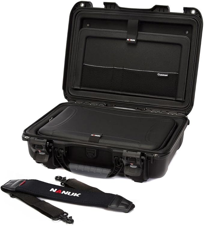 Nanuk 923 Hard Case with Sleeve & Shoulder Strap for 15" Laptop, Black