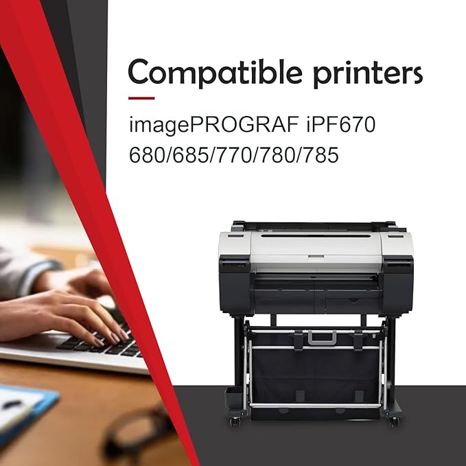 PFI 107 PFI-107 Ink Cartridge Compatible with Canon PFI107 PFI-107MBK PFI-107BK PFI-107C PFI-107M PFI-107Y Ink Tank Set for IPF670 IPF680 IPF685 IPF770 IPF780 IPF785 Printers (5 Pack, MBK BK C M Y)