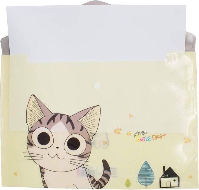 12pcs Letter A4 Paper Document Bag with Snap Button Closure Poly Booklet File Folder Pockets Organizer for School Office Supplies Cross Stitch Organizing Storage Stationery Tools